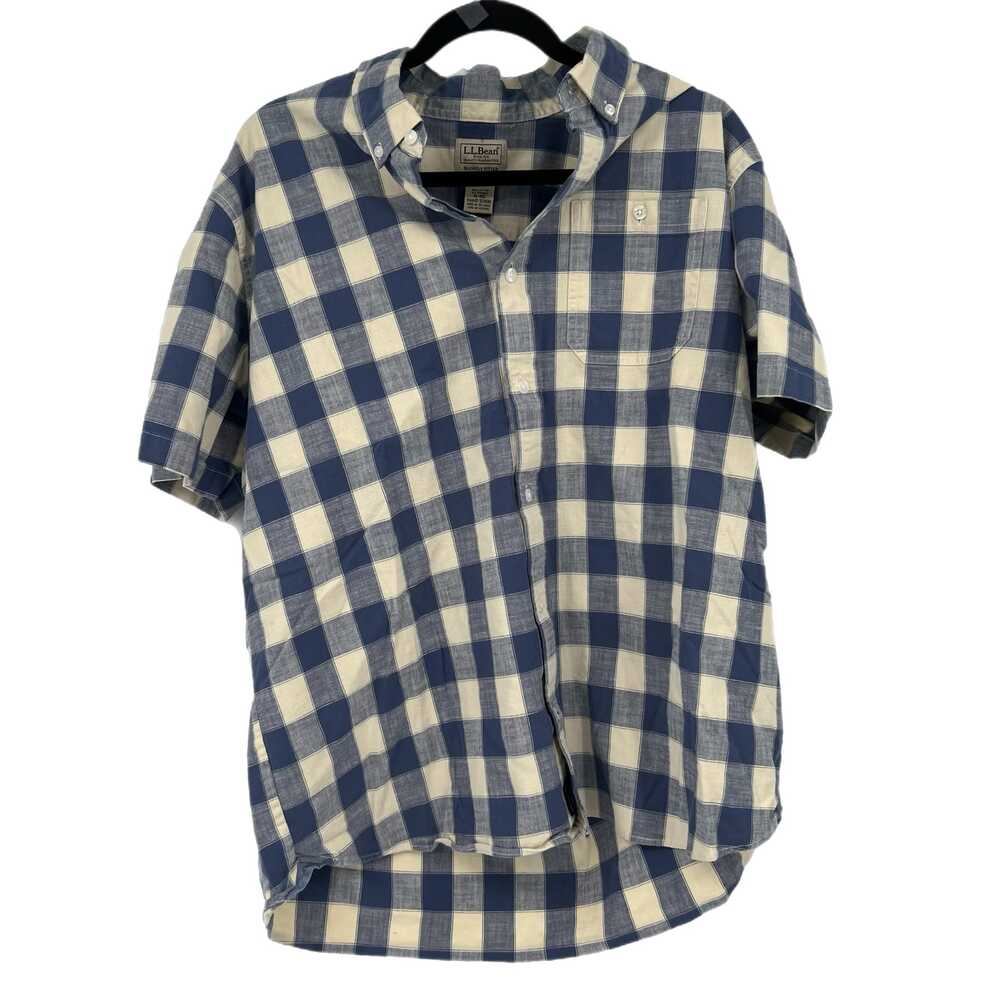 L.L. Bean Blue Plaid Cotton Button-Up Shirt | Men’s XL